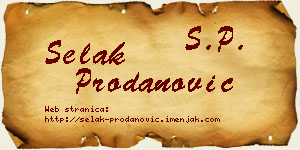 Selak Prodanović vizit kartica
